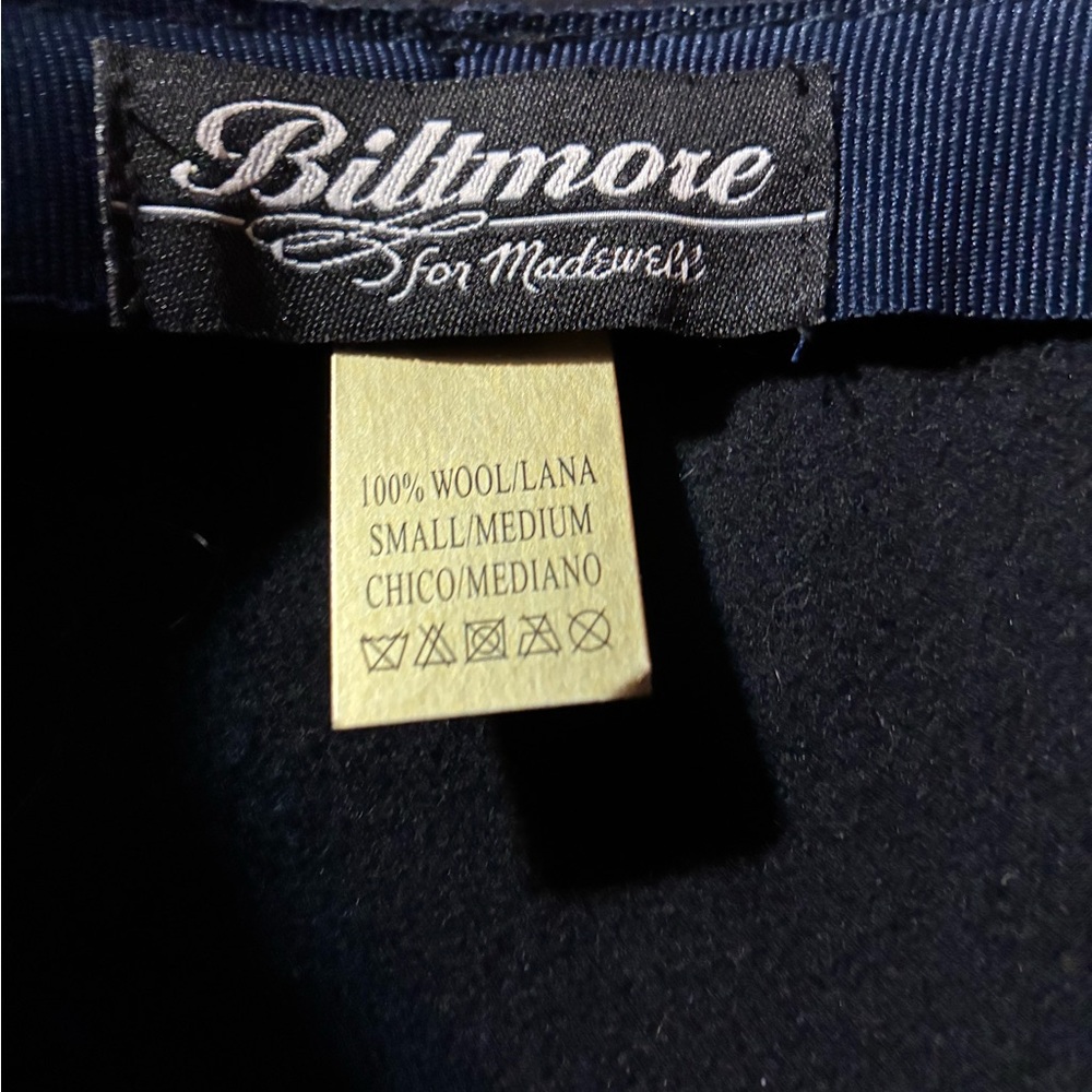 Navy wool Fedora by Biltmore for Made-well-Small/Med. EUC - Picture 6 of 7